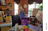in the painting studio